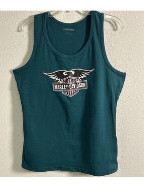 Harley-Davidson® Women's XL Ultra Classic Eagle Tank Top Teal Motorcycle Biker